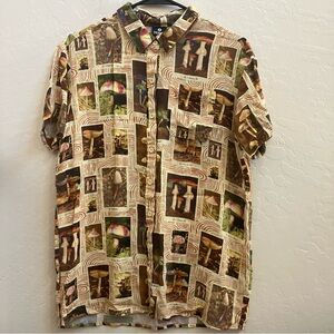 Dravus Men’s Mushroom Button Down Shirt Sz S
